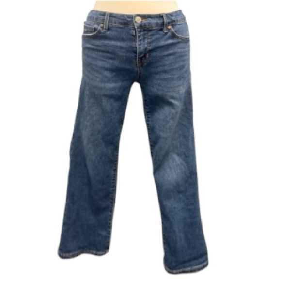 Nine West Chrystie Capri Medium Wash Blue Jeans Size 4 Y2K Boho Minimalist - Picture 1 of 8